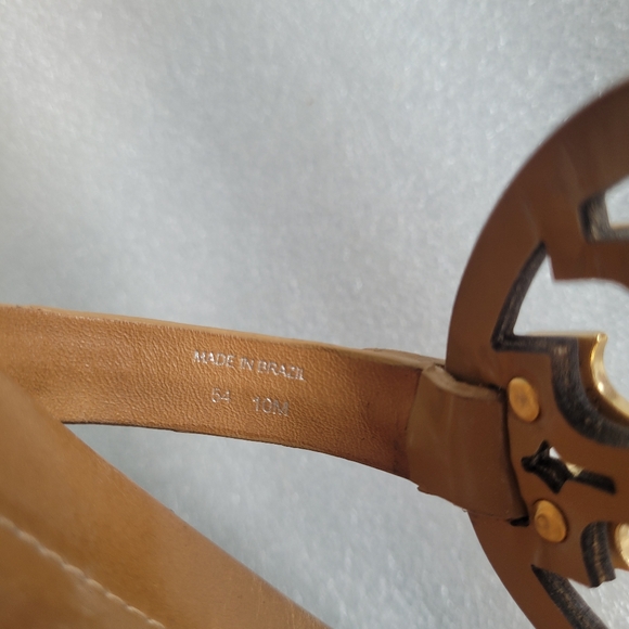 Tory Burch Metal Miller 2 Leather Sandals Tan Size 10 - Picture 8 of 12
